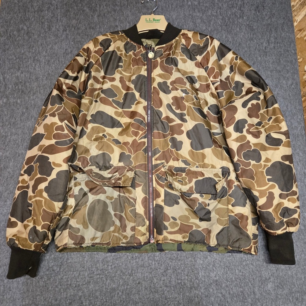 Vintage Winchester Reversible Duck Camo Bomber Jacket Mens Medium Woodland Camo